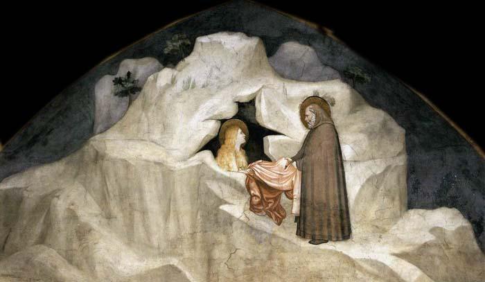 GIOTTO di Bondone The Hermit Zosimus Giving a Cloak to Magdalene France oil painting art